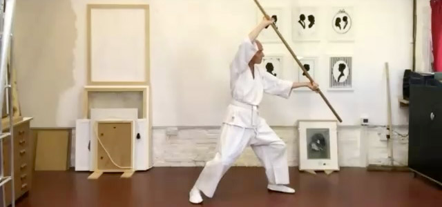 Shintaido online classes bojutsu